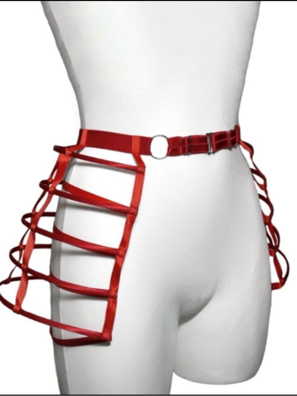 Red Cage Crinoline Skirt / Panier Belt